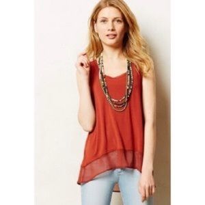 Bordeaux rusty burnt orange blouse E5